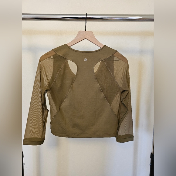 Athleta Crop Top Mesh Sleeves - Picture 2 of 5